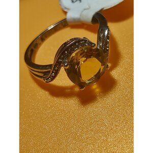 Italian Women's Size 8 Sterling Silver 925 Ring with Smoky Quartz  New with box